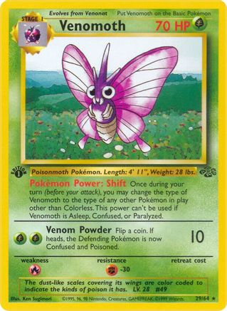 Venomoth (29) 029 - 1st Edition Jungle - Rare
