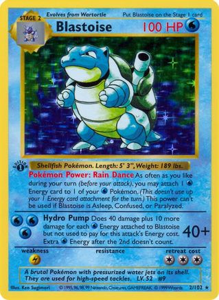 Blastoise 002 - Unlimited Holofoil Base Set Shadowless - Holo Rare