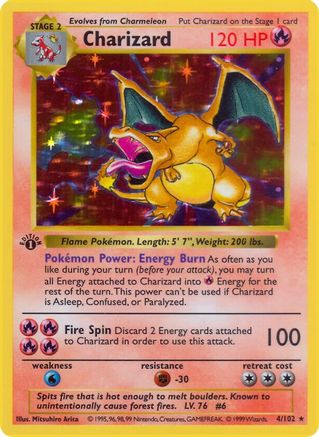Charizard 004 - 1st Edition Holofoil Base Set Shadowless - Holo Rare