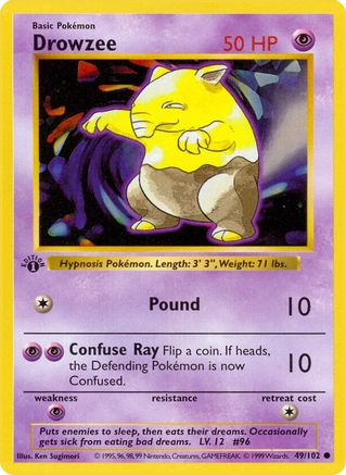 Drowzee 049/102 - 1st Edition Base Set Shadowless - Common