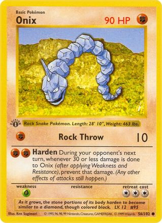 Onix 056/102 - Unlimited Base Set Shadowless - Common