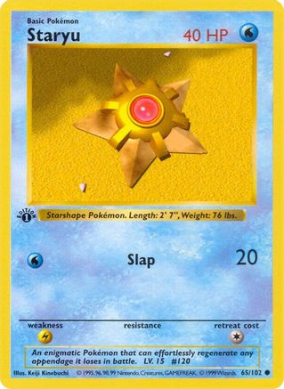 Staryu 065/102 - Unlimited Base Set Shadowless - Common