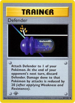 Defender 080/102 - Unlimited Base Set Shadowless - Uncommon