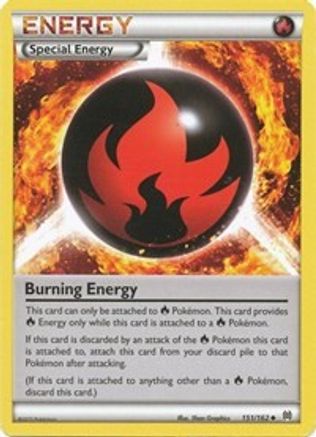 Burning Energy 151/162 - Reverse Holofoil XY BREAKthrough - Uncommon