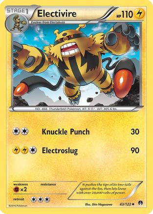Electivire 043/122 - Reverse Holofoil XY BREAKpoint - Uncommon