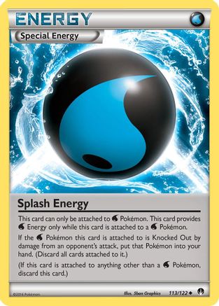 Splash Energy 113/122 - Reverse Holofoil XY BREAKpoint - Uncommon