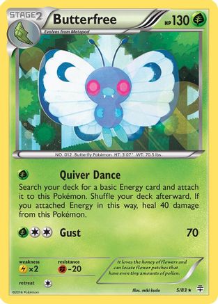 Butterfree 005/83 - Reverse Holofoil Generations - Holo Rare