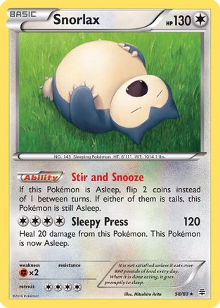 Snorlax 058/83 - Reverse Holofoil Generations - Rare