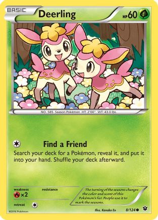 Deerling 008/124 - Reverse Holofoil XY Fates Collide - Common