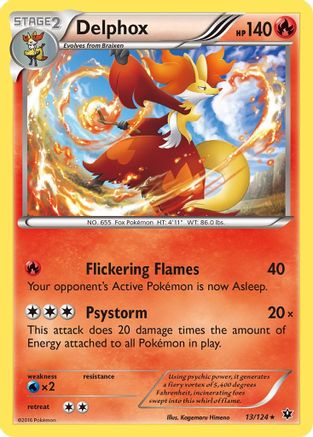 Delphox 013/124 - Reverse Holofoil XY Fates Collide - Holo Rare
