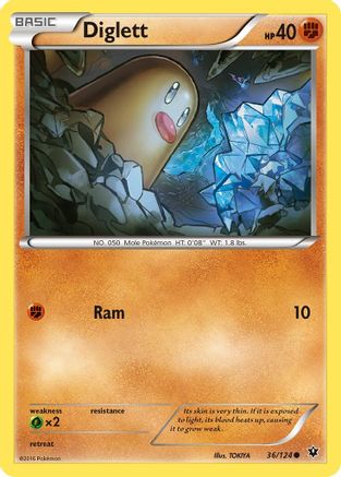 Diglett 036/124 XY Fates Collide - Common