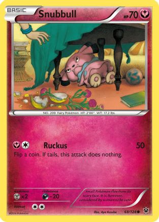 Snubbull 068/124 - Reverse Holofoil XY Fates Collide - Common