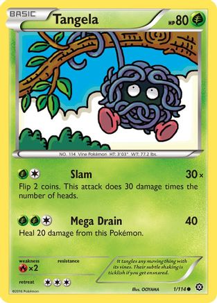 Tangela 001/114 - Reverse Holofoil XY Steam Siege - Common