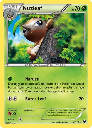 Nuzleaf 010/114 - Reverse Holofoil XY Steam Siege - Uncommon