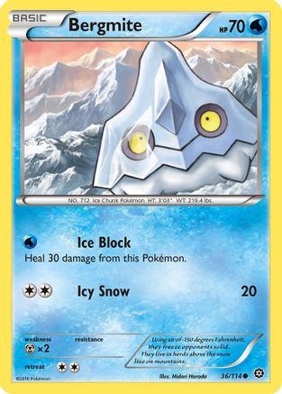Bergmite 036/114 - Reverse Holofoil XY Steam Siege - Common