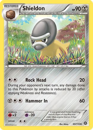 Shieldon 069/114 - Reverse Holofoil XY Steam Siege - Uncommon
