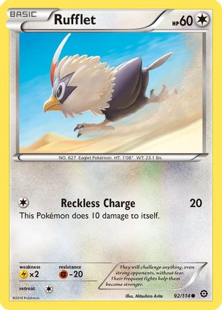 Rufflet 092/114 - Reverse Holofoil XY Steam Siege - Common