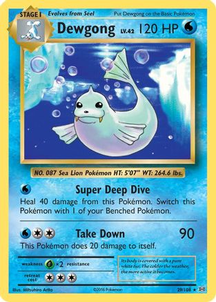 Dewgong 029/108 - Reverse Holofoil XY Evolutions - Rare