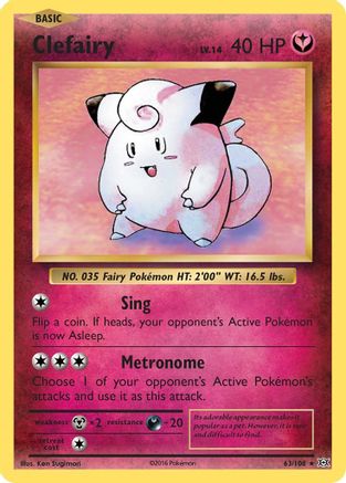 Clefairy 063/108 - Holofoil XY Evolutions - Holo Rare