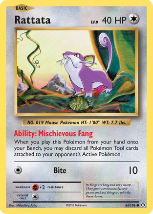 Rattata 066/108 - Reverse Holofoil XY Evolutions - Common