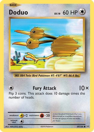 Doduo 069/108 - Reverse Holofoil XY Evolutions - Common