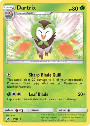 Dartrix 010/149 - Reverse Holofoil SM Base Set - Uncommon