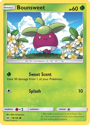 Bounsweet 018/149 - Reverse Holofoil SM Base Set - Common
