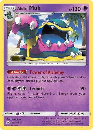Alolan Muk 058/149 - Reverse Holofoil SM Base Set - Holo Rare