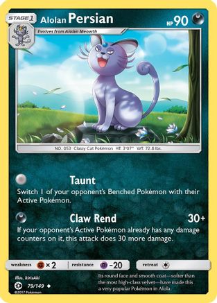 Alolan Persian 079/149 - Reverse Holofoil SM Base Set - Uncommon
