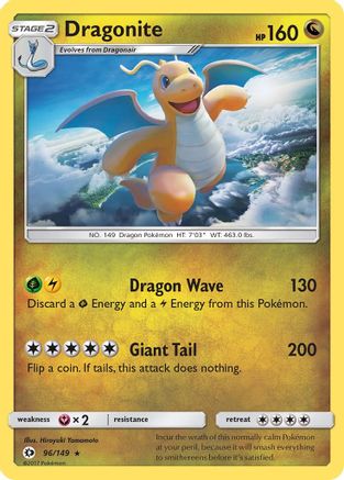 Dragonite 096/149 - Reverse Holofoil SM Base Set - Holo Rare