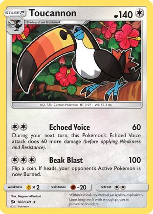 Toucannon 108/149 - Reverse Holofoil SM Base Set - Rare