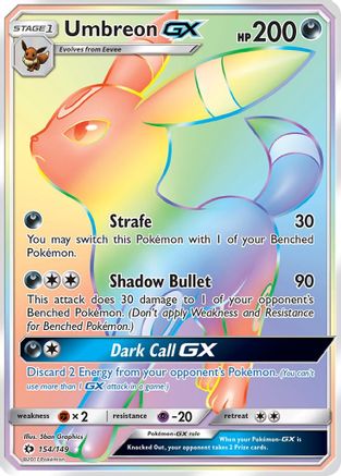 Umbreon GX (Secret) 154/149 - Holofoil SM Base Set - Secret Rare