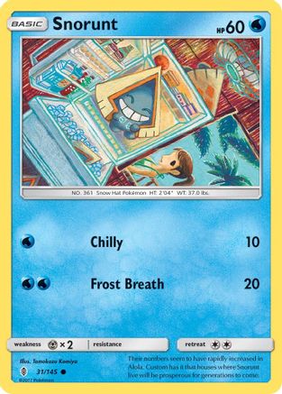 Snorunt 031/145 - Reverse Holofoil SM Guardians Rising - Common