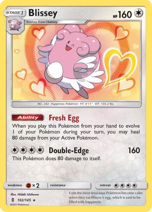 Blissey 102/145 - Reverse Holofoil SM Guardians Rising - Holo Rare