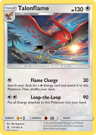 Talonflame 111 - Reverse Holofoil SM Guardians Rising - Rare