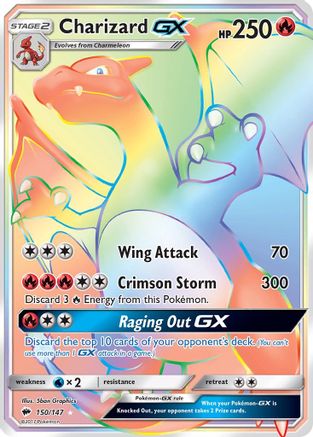 Charizard GX (Secret) 150 - Holofoil SM Burning Shadows - Secret Rare
