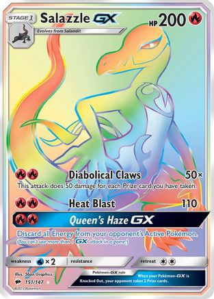 Salazzle GX (Secret) 151 - Holofoil SM Burning Shadows - Secret Rare