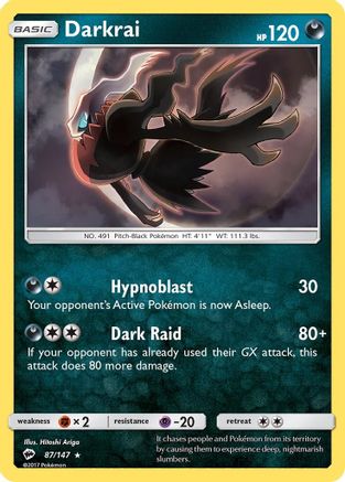 Darkrai 087/147 - Holofoil SM Burning Shadows - Holo Rare