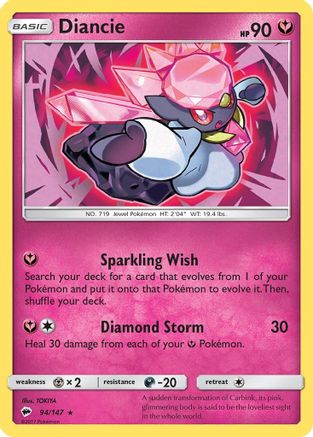 Diancie 094/147 - Reverse Holofoil SM Burning Shadows - Holo Rare