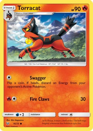 Torracat 016/73 - Reverse Holofoil Shining Legends - Common