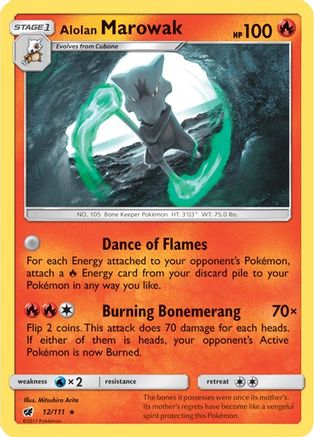 Alolan Marowak 012/111 - Holofoil SM Crimson Invasion - Holo Rare