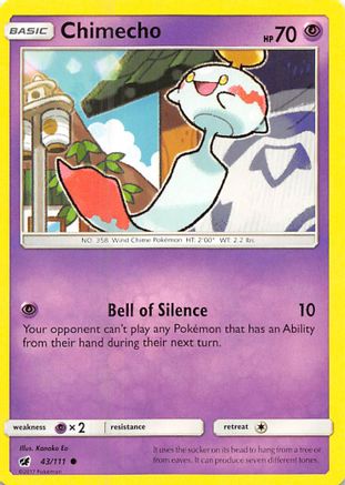 Chimecho 043/111 - Reverse Holofoil SM Crimson Invasion - Common