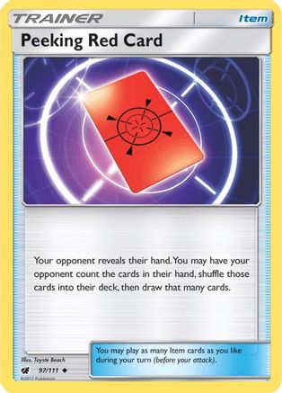 Peeking Red Card 097/111 SM Crimson Invasion - Uncommon