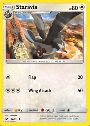 Staravia 082 - Reverse Holofoil SM Crimson Invasion - Uncommon