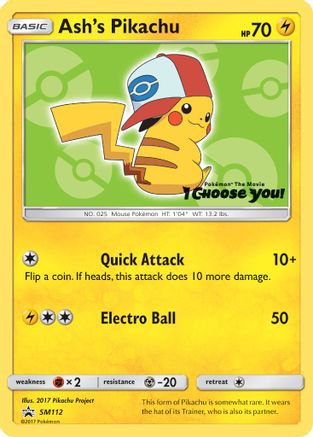 Ash's Pikachu SM112 SM Promos - Promo