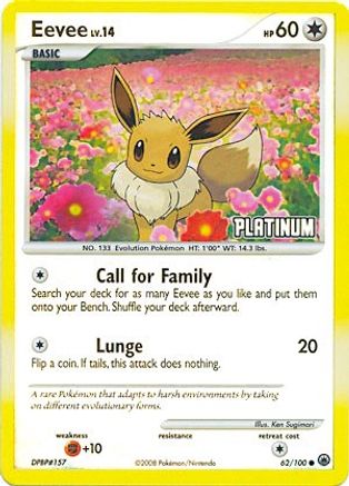 Eevee 062/100 - Reverse Holofoil Burger King Promos - Promo