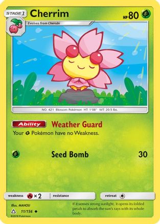 Cherrim 011/156 - Reverse Holofoil SM Ultra Prism - Uncommon