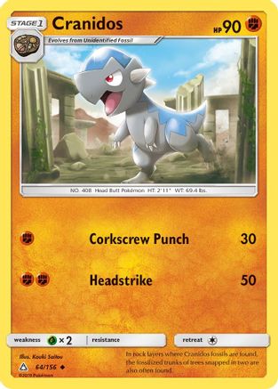 Cranidos 064/156 - Reverse Holofoil SM Ultra Prism - Uncommon