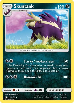 Skuntank 076/156 - Reverse Holofoil SM Ultra Prism - Uncommon