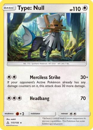 Type: Null 115/156 - Reverse Holofoil SM Ultra Prism - Rare